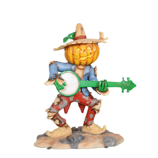 Pumpkin Scarecrow Playing Banjo