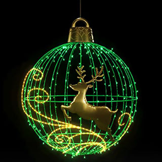Christmas Ball "reindeer" (green) Hanging