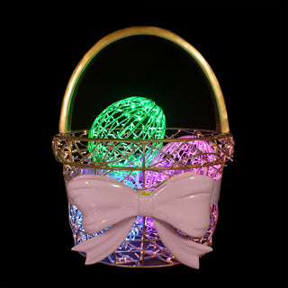 Light Basket With Easter Light Eggs