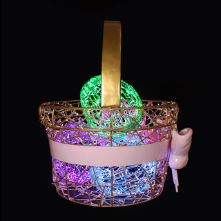 Light Basket With Easter Light Eggs