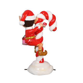 Santa Elf on Candy Cane (Red)