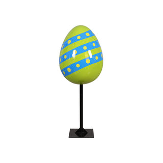 Easter Egg 60 cm w/Metal Plate (Stripe & Polka D)