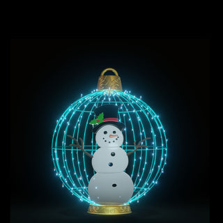 Christmas Ball "snowman" (turquoise)