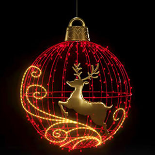 Christmas Ball "reindeer" (red) Hanging