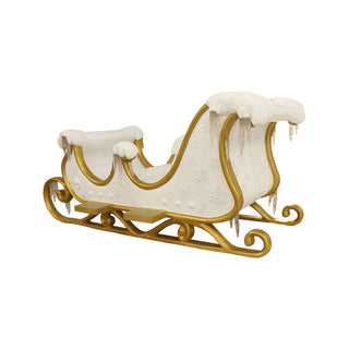 Santa Sleigh 4 Seater With Icycle (White/gold)