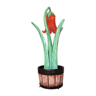 FLOWER IN PLANTER (RED)