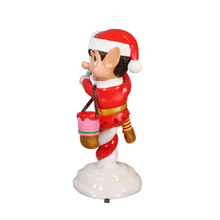 Santa Elf on Candy Cane (Red)
