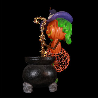 Pumpkin Witch With Cauldron