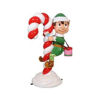 Santa Elf On Candy Cane (green