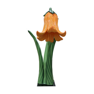 Flower In Metal Plate (Orange)