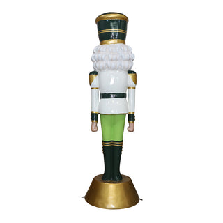 American Christmas Nutcracker 9ft. - White & Green