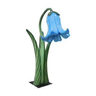 Flower In Metal Plate (Light Blue)