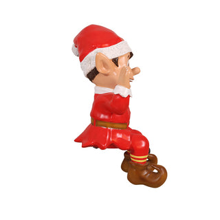 Sitting Santa Elf (red)